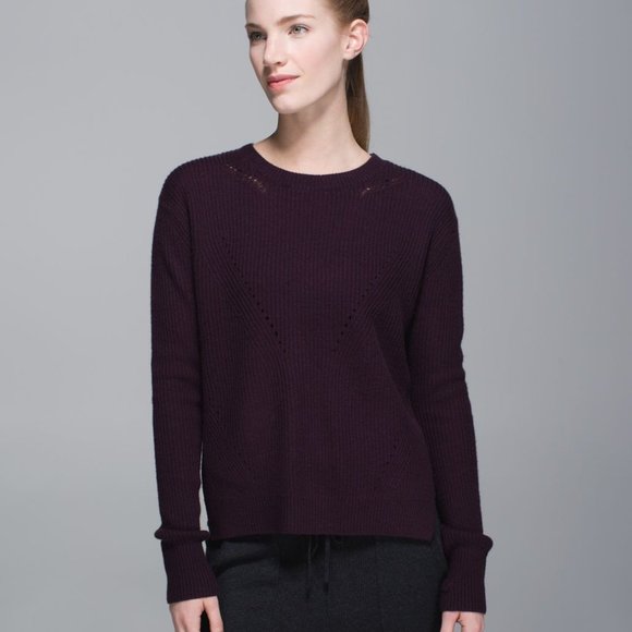 lululemon athletica Sweaters - NWOT Lululemon Seva Sweater Black Cherry Wool  - Size 2